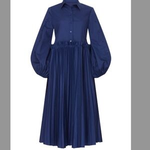 Bibhu Mohapatra Dress navy blue pleats (Size 6)